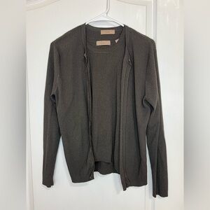 i.e. ribbed knit sweater cardigan with top size M